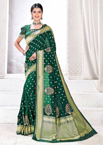 Attractive Wearing This Partywear Saree Are Fine Saree Paired With Blouse.This Heavy Designer Wevon Work Saree And Blouse Are Jacquard Silk Based Fabric. Buy This Pretty Saree Now.