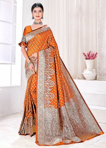 Attractive Wearing This Partywear Saree Are Fine Saree Paired With Blouse.This Heavy Designer Wevon Work Saree And Blouse Are Jacquard Silk Based Fabric. Buy This Pretty Saree Now.