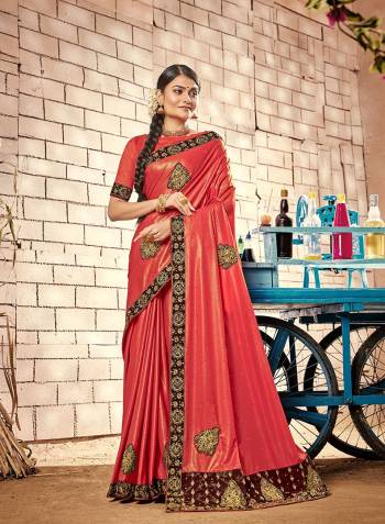 Attractive Look Wearing This Partywear Fine Colored Saree Paired With Blouse.This Heavy Designer Saree Is Imported Fabric Based Which Gives A Rich Look To Your Personality. Buy This Pretty Saree Now.