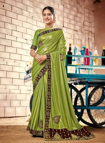 Attractive Look Wearing This Partywear Fine Colored Saree Paired With Blouse.This Heavy Designer Saree Is Imported Fabric Based Which Gives A Rich Look To Your Personality. Buy This Pretty Saree Now.