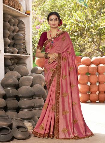 Look Attractive Wearing This Fine Colored Saree Paired With Blouse.This Heavy Designer Saree Is Vichitra Silk Based And Art Silk Blouse Which Gives A Rich Look To Your Personality. Buy This Pretty Saree Now.