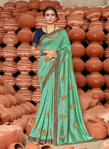 Look Attractive Wearing This Fine Colored Saree Paired With Blouse.This Heavy Designer Saree Is Vichitra Silk Based And Art Silk Blouse Which Gives A Rich Look To Your Personality. Buy This Pretty Saree Now.