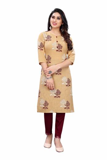 Attrective This Designer Readymade Kurti Pant In Fine Color Fabricated On Slub Cotton With Designer Abstract Print. It Is Beautified With Designer Lining Work And You Can Pair This Up For A Stylist Look. Buy Now.