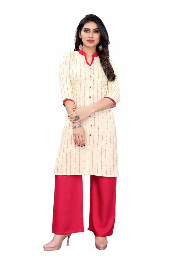 Attrective This Designer Readymade Kurti Pant In Fine Color Fabricated On Rayon With Designer Abstract Print. It Is Beautified With Designer Lining Work And You Can Pair This Up For A Stylist Look. Buy Now.