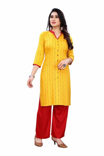 Attrective This Designer Readymade Kurti Pant In Fine Color Fabricated On Rayon With Designer Abstract Print. It Is Beautified With Designer Lining Work And You Can Pair This Up For A Stylist Look. Buy Now.