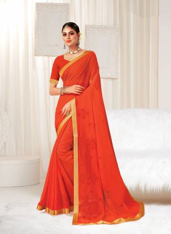 Looking This Fine Colored Saree Paired With Blouse.This Heavy Designer Saree Is Georgette Based With Blouse Which Gives A Rich Look To Your Personality. Buy This Pretty Saree Now.