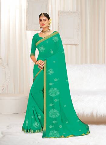 Looking This Fine Colored Saree Paired With Blouse.This Heavy Designer Saree Is Georgette Based With Blouse Which Gives A Rich Look To Your Personality. Buy This Pretty Saree Now.