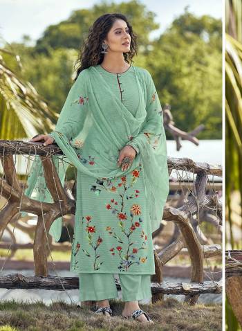 Attrective This Designer Long Length Suit In Lovely Light Color.?Its Pretty Heavy Designer Digital Printed With Hand Work Top Is Cambric Cotton Based Paired With Cotton Bottom And Bemberg Chiffon Fabricated Dupatta Which Gives An Attractive To The Suit.