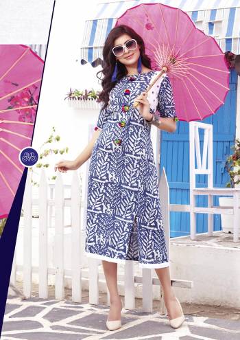 Attrective Look This Readymade Long Kurti In Fine Color Fabricated On Cotton Beautified With Printed. It Is Light In Weight And Easy To Carry All Day Long. 