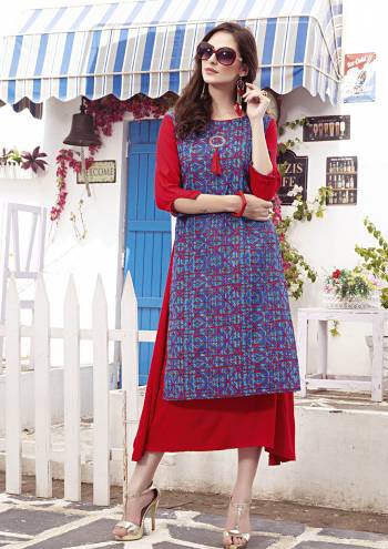 Attrective Look This Readymade Long Kurti In Fine Color Fabricated On Cotton Beautified With Printed. It Is Light In Weight And Easy To Carry All Day Long. 