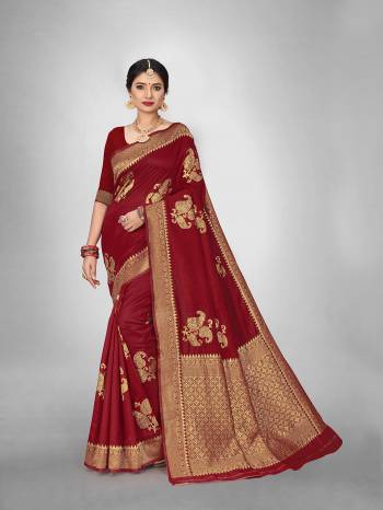 Attractive Wearing This Fine Colored Saree Paired With Blouse.This Heavy Designer Wevon Saree Is Art Silk Based And Blouse Which Gives A Rich Look To Your Personality. Buy This Pretty Saree Now.