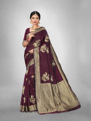 Attractive Wearing This Fine Colored Saree Paired With Blouse.This Heavy Designer Wevon Saree Is Art Silk Based And Blouse Which Gives A Rich Look To Your Personality. Buy This Pretty Saree Now.