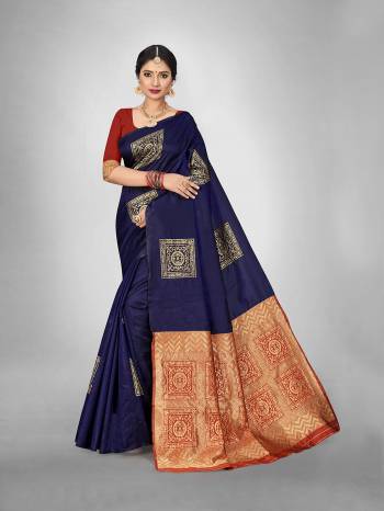  This Fine Colored Saree Paired With Blouse.This Heavy Designer Wevon Saree Is Art  Silk Based And Blouse Which Gives A Rich Look To Your Personality. Buy This Pretty Saree Now.