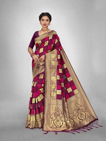  This Fine Colored Saree Paired With Blouse.This Heavy Designer Wevon Saree Is Art  Silk Based And Blouse Which Gives A Rich Look To Your Personality. Buy This Pretty Saree Now.