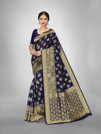  This Fine Colored Saree Paired With Blouse.This Heavy Designer Wevon Saree Is Art  Silk Based And Blouse Which Gives A Rich Look To Your Personality. Buy This Pretty Saree Now.