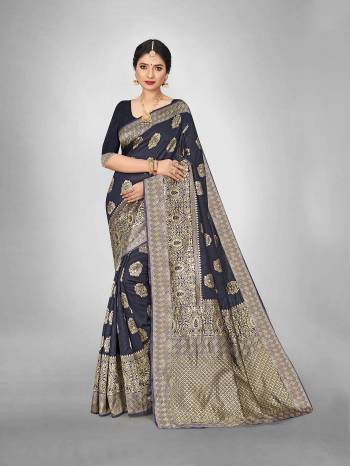 Garb This Fine Colored Saree Paired With Blouse.This Heavy Designer Wevon Saree Is Art  Silk Based And Blouse Which Gives A Rich Look To Your Personality. Buy This Pretty Saree Now.