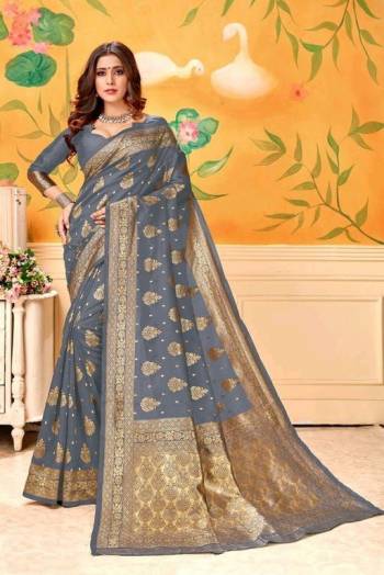 Look This Fine Colored Saree Paired With Blouse.This Heavy Designer Wevon Saree Is Art  Silk Based And Blouse Which Gives A Rich Look To Your Personality. Buy This Pretty Saree Now.