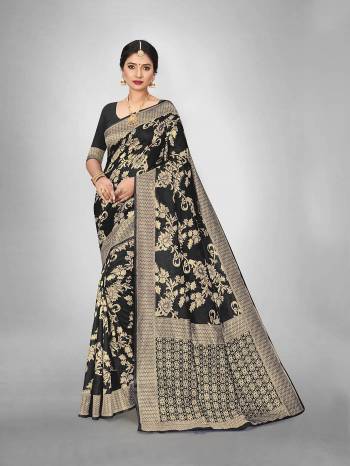 Look This Fine Colored Saree Paired With Blouse.This Heavy Designer Wevon Saree Is Art  Silk Based And Blouse Which Gives A Rich Look To Your Personality. Buy This Pretty Saree Now.