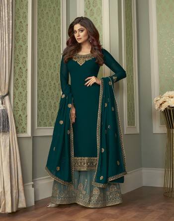 Look Pretty This Designer Long Length Suit In Lovely Light Color.?Its Pretty Designer Jari Embroidery Work Top Is Georgette Paired With Georgette Bottom And Georgette Fabricated Dupatta Which Gives An Attractive To The Suit.