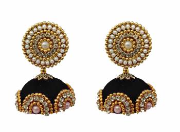 Give An Enhanced Look To Your Personality By Pairing Up This Beautiful Earring Set With Your Ethnic Attire. This Pretty Set Is In Meching Color Beautified With Silk Thread,Stone Work. Buy Now.