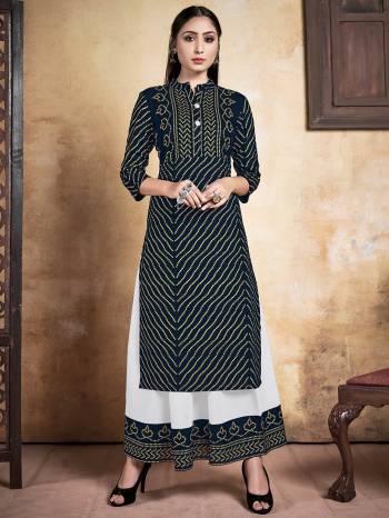 Attrective Collection This Designer Redymade Kurti Plazzo In Fine Color Paired. Its Designer Top With Bottom Are Royan Fabric With Designer Foil Printed . Buy this Suit Now.