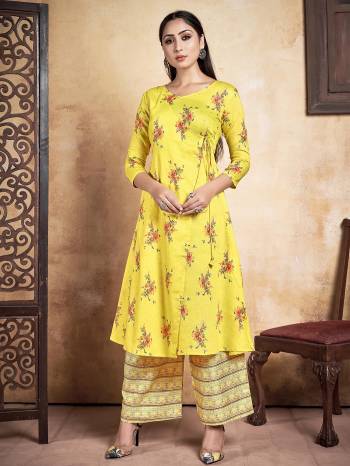 Attrective Collection This Designer Redymade Kurti Plazzo In Fine Color Paired. Its Designer Top With Bottom Are Royan Fabric With Designer Printed . Buy this Suit Now.