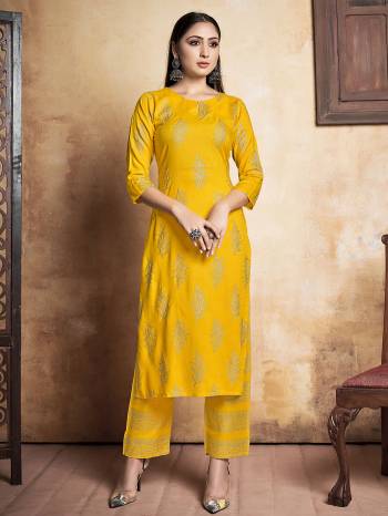 Looking This Designer Redymade Kurti Pant In Fine Color Paired. Its Designer Top With Bottom Are Royan Fabric With Designer Foil Printed . Buy this Suit Now.