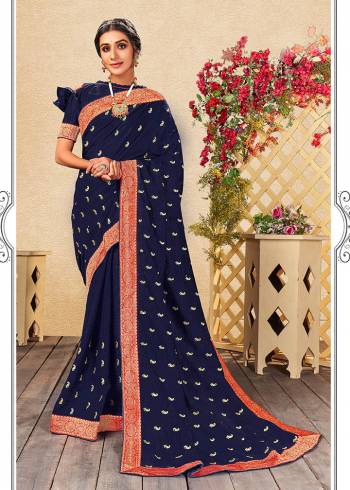 Looking This Partywear Saree Are Fine Saree Paired With Blouse.This Saree Are Vichitra Silk And Blouse Are Art Silk Fabric With Heavy Designer Jari Embroidery Work. Buy This Pretty Saree Now.