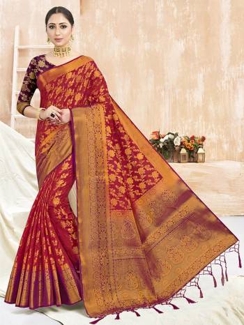 Looking This Partywear Saree Are Fine Saree Paired With Blouse.This Saree Are Art Silk And Blouse Are Art Silk Fabric With Heavy Designer Wevon Work. Buy This Pretty Saree Now.