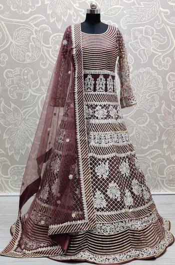 Garb This Designer Readymade Long Gown In New Fancy Color. This  Pretty Gown Is Fabricated On Net Beautified With Heavy Embroidery Work With Dupatta. Its Fabric Is Soft Towards Skin And Easy To Carry All Day Long. 