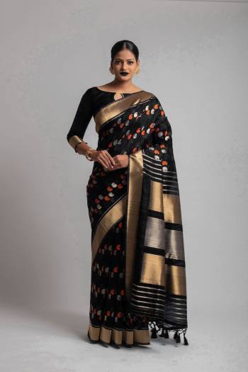 Garb This Partywear Saree Are Fine Saree Paired With Blouse.This Saree And Blouse Are Tussar Silk With Heavy Wevon Designer Work Based Fabric. Buy This Pretty Saree Now.