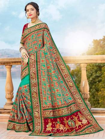 Attrective This Traditinol Look Fine Colored Saree Paired With Contreased Blouse.This Heavy Designer Embroidery With Diamond Work Saree Is Satin Silk Based Which Gives A Rich Look To Your Personality. Buy This Pretty Saree Now.