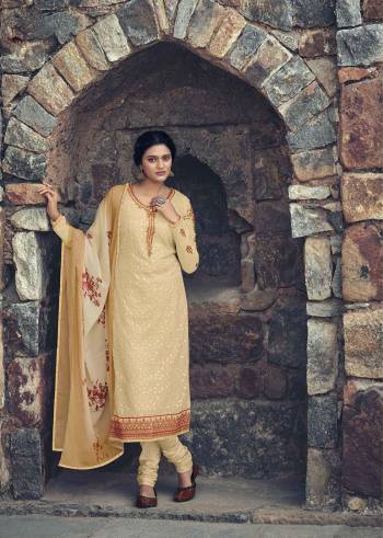 Garb This Designer Long Length Suit In Lovely Color.?Its Pretty Designer Embroidery With Stone Work Top Is Faux Georgette Based Paired With Dull Santoon Bottom And Chiffon Fabricated Printed Dupatta Which Gives An Attractive To The Suit.