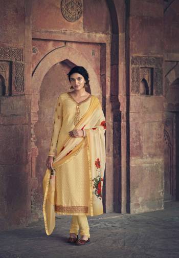 Garb This Designer Long Length Suit In Lovely Color.?Its Pretty Designer Embroidery With Stone Work Top Is Faux Georgette Based Paired With Dull Santoon Bottom And Chiffon Fabricated Printed Dupatta Which Gives An Attractive To The Suit.