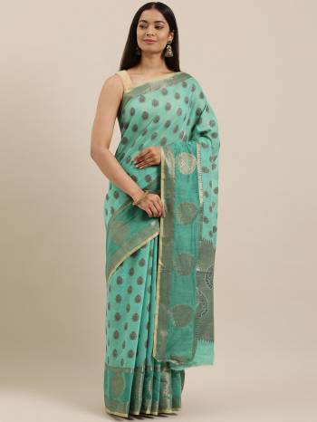 Looking This Partywear Saree Are Fine Saree Paired With Blouse.This Saree And Blouse Are Cotton Handloom Fabric With Heavy Wevon Designer Work Based. Buy This Pretty Saree Now.