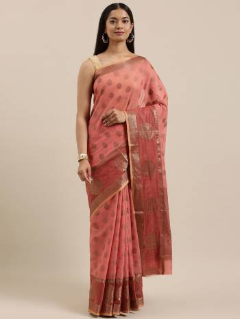 Looking This Partywear Saree Are Fine Saree Paired With Blouse.This Saree And Blouse Are Cotton Handloom Fabric With Heavy Wevon Designer Work Based. Buy This Pretty Saree Now.