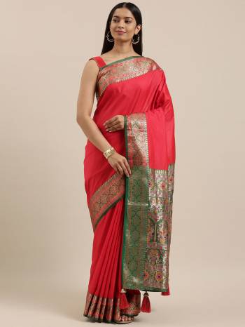 Looking This Partywear Saree Are Fine Saree Paired With Blouse.This Saree And Blouse Are Silk Based Fabric With Heavy Wevon Designer Work. Buy This Pretty Saree Now.