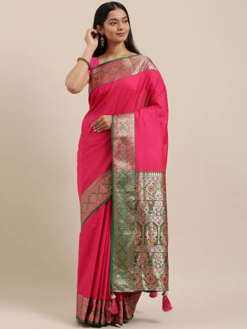 Looking This Partywear Saree Are Fine Saree Paired With Blouse.This Saree And Blouse Are Silk Based Fabric With Heavy Wevon Designer Work. Buy This Pretty Saree Now.