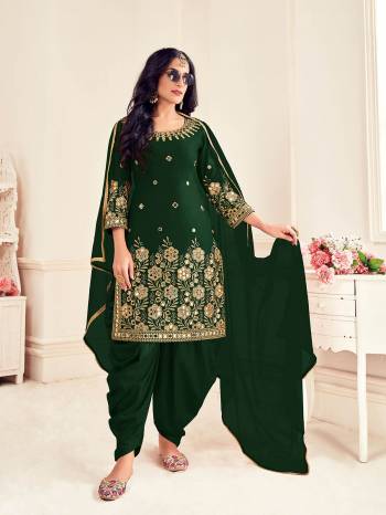 Attrective This Designer Long Length Suit In Lovely Color.?Its Pretty Designer Embroidery And Real Mirror Work Top And Bottom Are Bitalian Soft Silk Based Paired With Net Fabricated Dupatta Which Gives An Attractive To The Suit.