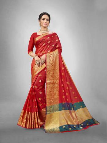 Looking This Partywear Saree Are Fine Saree Paired With Blouse.This Saree And Blouse Are Dupion Silk Fabric With Heavy Wevon Designer Work. Buy This Pretty Saree Now.