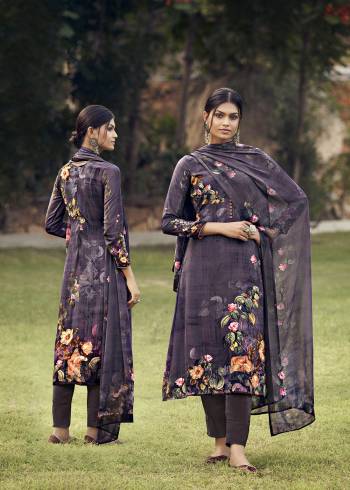 Attrective This Designer Long Length Suits In Lovely Color.?Its Pretty Designer Digital Printed Top And Bottom Is Butterfly Sorer Crepe Based Paired With Batterfly Georgette Fabricated Dupatta Which Gives An Attractive To The Dress.