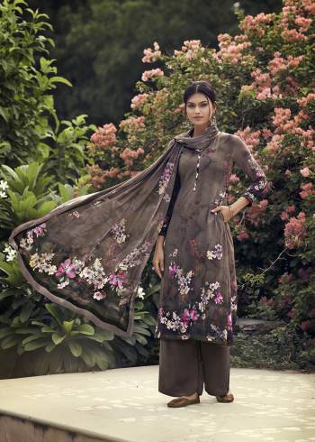 Attrective This Designer Long Length Suits In Lovely Color.?Its Pretty Designer Digital Printed Top And Bottom Is Butterfly Sorer Crepe Based Paired With Batterfly Georgette Fabricated Dupatta Which Gives An Attractive To The Dress.