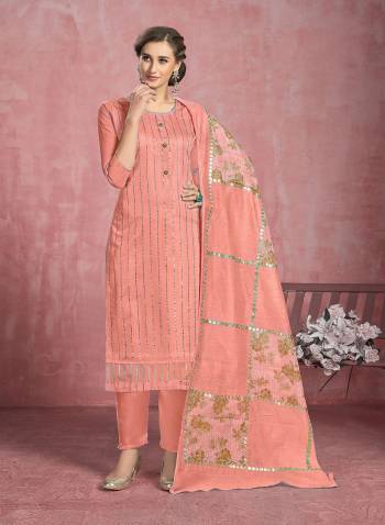 Look This Designer Suit In Lovely Color.?Its Pretty Designer Gota Patti Embroidery Work Top Is Modal Cotton And Bottom Are Santoon Based Paired With Fancy Silk Fabricated Dupatta Which Gives An Attractive To The Suit.