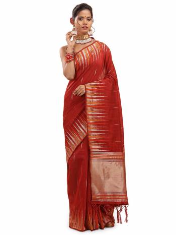 Look This Saree Are Fine Saree Paired With Blouse.This Saree And Blouse Are Cotton Silk With Wevon Designer Work Based Fabric. Buy This Pretty Saree Now.