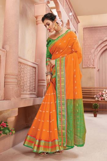 Garb This Saree Are Fine Saree Paired With Blouse.This Saree And Blouse Are Handloom Silk Fabric With Wevon Designer Work. Buy This Pretty Saree Now.