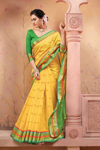 Garb This Saree Are Fine Saree Paired With Blouse.This Saree And Blouse Are Handloom Silk Fabric With Wevon Designer Work. Buy This Pretty Saree Now.