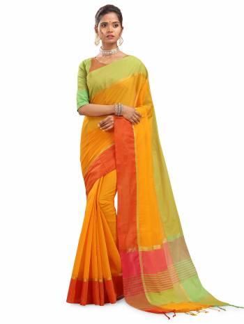 Garb This Saree Are Fine Saree Paired With Contrasted Blouse.This Saree And Blouse Are Chanderi Fabric With Weaving Designer Work Based. Buy This Pretty Saree Now.