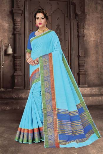 Looking This Traditional Saree Are Fine Saree Paired With Blouse.This Saree And Blouse Are Handloom Cotton Based Fabric With Heavy Wevon Designer Work. Buy This Pretty Saree Now.