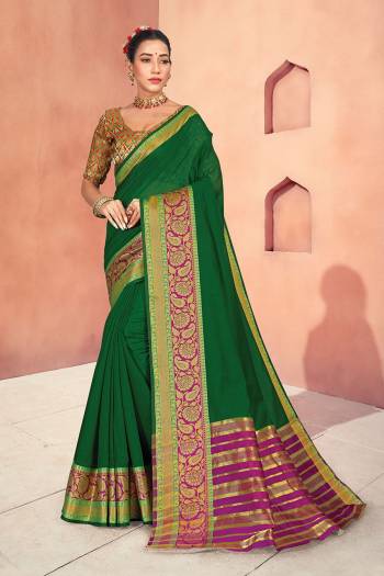 Looking This Partywear Saree Are Fine Saree Paired With Blouse.This Saree And Blouse Are Cotton Handloom Fabric With Heavy Wevon Designer Work. Buy This Pretty Saree Now.