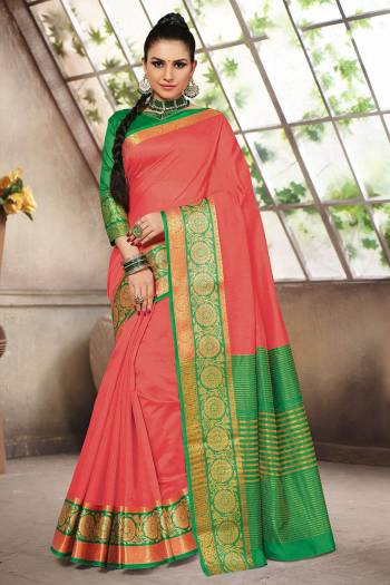 Attrective This Saree Are Fine Saree Paired With Blouse.This Saree And Blouse Are Cotton Handloom Fabric With Wevon Designer Work. Buy This Pretty Saree Now.